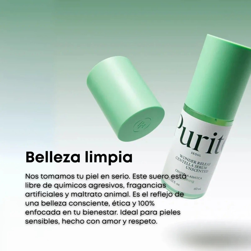 Purito Seoul Wonder Releaf Centella Serum Unscented Mixta Día/noche
