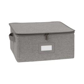 Covermates Keepsakes - Zip-Top Storage Box - Heavy Duty Polyester- Reinforced Handles - Stackable Design - Indoor Storage, Grey Heather