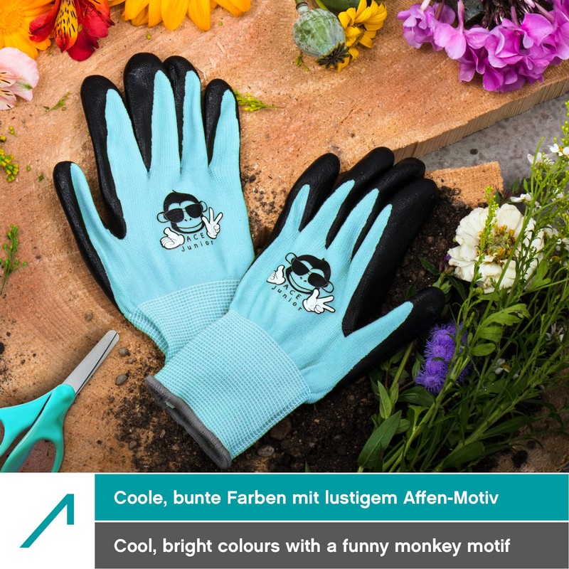 ACE Junior Work Gloves for Children - 3 Pairs of