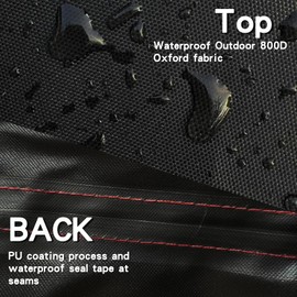 Heavy Duty Motorcycle Cover, 800D Outdoor Storage Moped Cover, All-Weather Universal Waterproof Scooter Cover with 3 Reflective Handle、2 Pairs Lock Holes and 3 Fixed Buckles - 87" x 37" x 40"