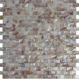 MOP Mother of Pearl Shell Mini Brick Mosaic Tile for Kitchen Backsplashes and Bathroom Tile, Colorful (10 Pack)
