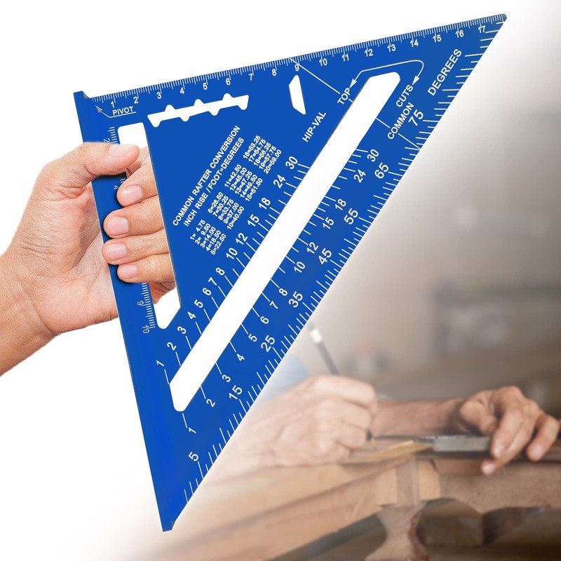 7 inch Carpenters Speed Square Metric,Roofing Rafter Square, Thickened Aluminum