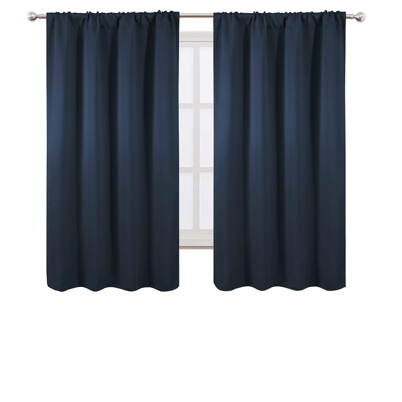 LEMOMO Navy Blue Blackout Curtains/38 x 63 Inch/Set of 2