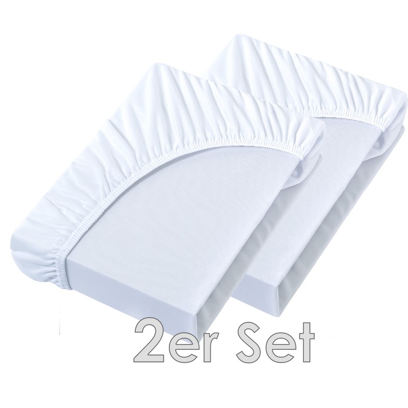 NatureMark Basic Set of 2 Jersey Fitted Sheets, 90 x