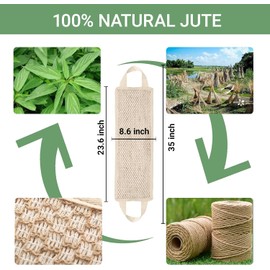 Estropajo de Espalda para Ducha MARRASSA de Yute Natural y Asas