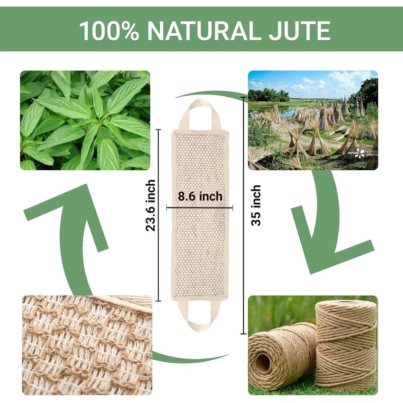 Estropajo de Espalda para Ducha MARRASSA de Yute Natural y