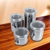 4pc Stainless Steel Canister Set with Clear Acrylic Lids &