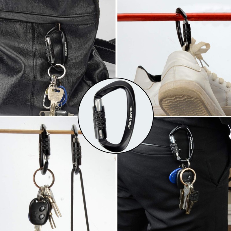 Carabiner 12KN Auto-Lock BRAVESHINE Load Capacity 1,200 kg Locking Carabiner