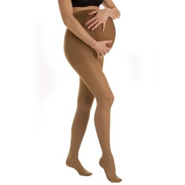 Relaxsan Microfiber 890M (Beige 2/M) Compression Maternity Tights, Adjustable Pantyhose 18-22 mmHg