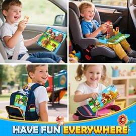 Magnetic Blocks Travel Toys with Portable Metal Tin – Toddler Magnet Tiles Building Blocks STEM, Montessori Kids Toys for 3+ Year Old Boys & Girls, Classroom Must Haves, and Sensory Toys(0.8 inch)