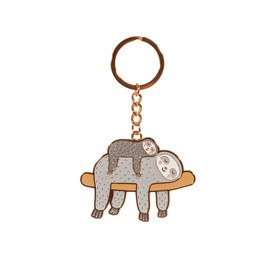 Sass & Belle Sloth Enamel Keyring, Grey, One Size