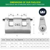 OKG Ultra Secure Stainless Steel Lock - 3 Keys, 2