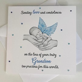 Sympathy Card for Loss of Baby, Pink or Blue (Grandson)