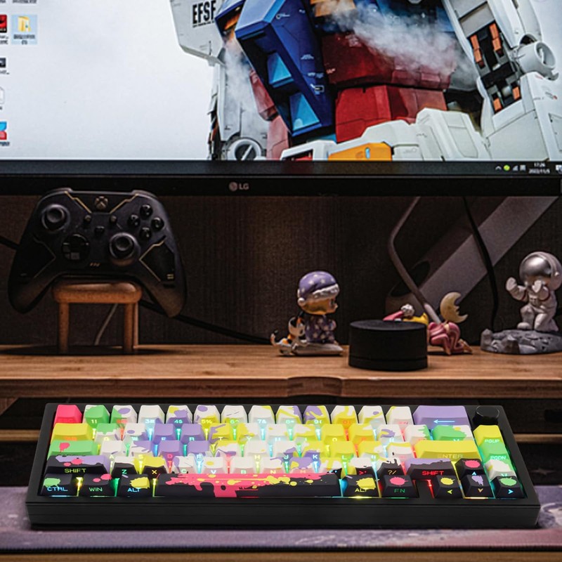JakeTsai Keycaps, 131 Keys Double Shot Keycaps Transparent, PBT Keycaps