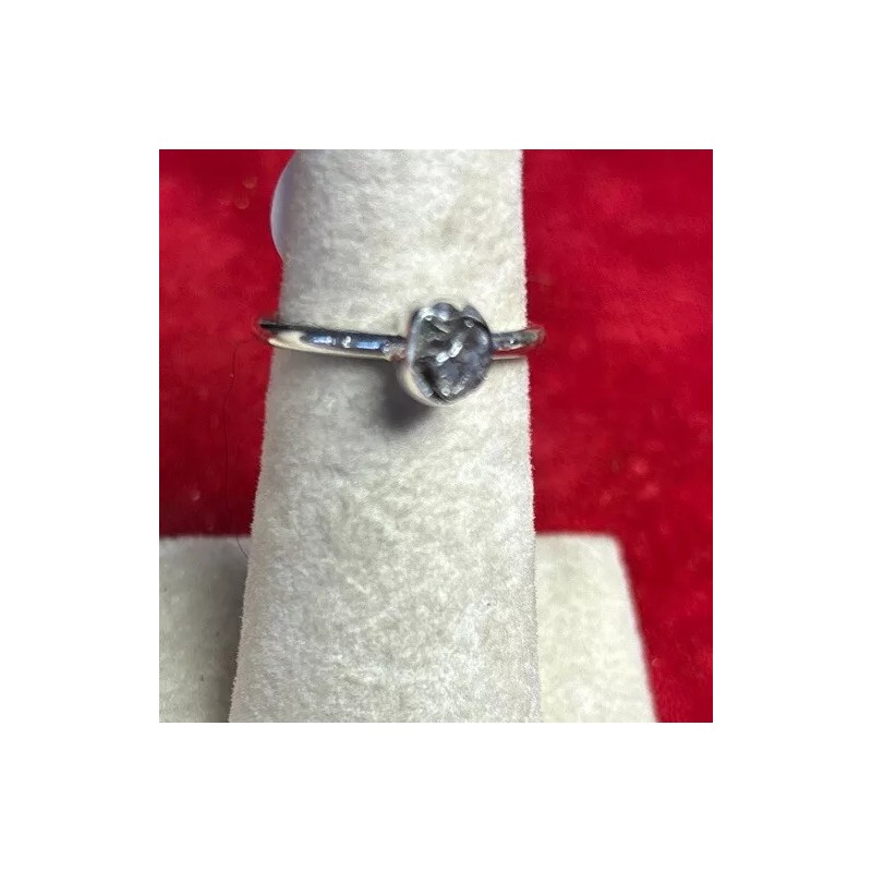 Natural Creations sterling silver stackable ring Size 8 Meteorite Raw