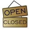 All Quality Open Closed Sign (Brushed Gold)