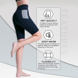 GoldFin Wetsuit Shorts for Women, 2mm Neoprene Short Wetsuit for Water Sports Surfing Diving Swimming Kayaking