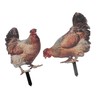 Doact Pack of 2 Chicken Garden Stakes, Handmade Chicken Lawn
