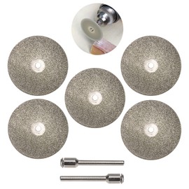 5Pcs Cutting Wheels Cutting Discs 35mm for Tungsten Electrode Sharpener Tig Welding Full Sand Diamond Wheels Compatible with Dremel Rotary Tools w/ 2x 35mm CNC Connecting Rods
