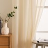 MIULEE 2 Panels Solid Color Cream Beige Sheer Curtains Elegant