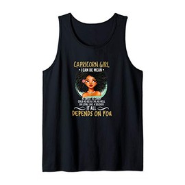 Yellow Fonts Capricorn Zodiac for Afro-American Girl Tank Top