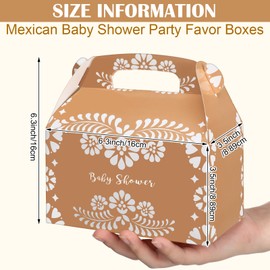 Gueevin 36 Pcs Mexican Baby Shower Party Favor Boxes Mexican Terracotta Baby Shower Treat Boxes Cinco De Mayo Paper Candy Cookies Box Decoration for Party Supplies Mexican Themed Birthday Party Decor