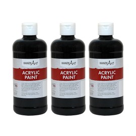 Handy Art Acrylic Paint, Mars Black, 16 oz. Bottle, Pack of 3 (RPC101100-3)