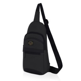 Hudson & James Stylish Sling Crossbody Bag for Men, Chest Shoulder Bag for Men Women, Adjustable Strap for Commuting Travel Outdoor Activities (Black)