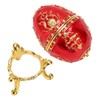 Egg Style Jewelry Trinket Box Zinc Alloy Hand Painted Enameled
