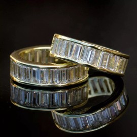 Street Knitted 14K Gold Plated Mens Women’s Baguette 925 Sterling Silver Huggie Hoop Earrings