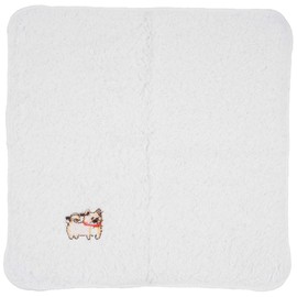 Cozy Company 184382 Women's Handkerchief, White, 8.7 inches (22 cm), Fluffy Handkerchief, Loose Fluffy Hanky Dog, Pretend Pretend Embroidery