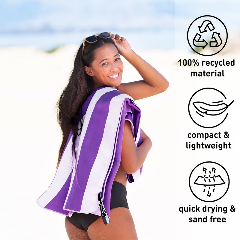Fit-Flip Beach towel - large microfibre towel - lightweight, compact