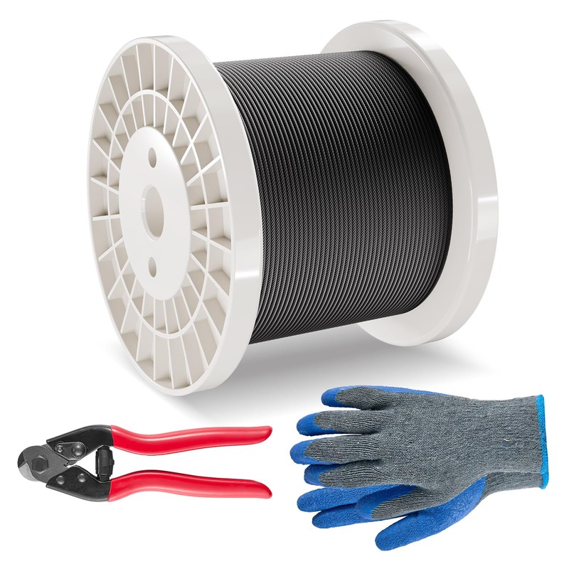 VEVOR 1/8 Black Stainless Steel Cable, 500 FT 316 Black