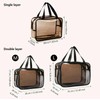 Clear Double-layer Travel Makeup Bag, Large Capacity Portable Cosmetic Toiletry
