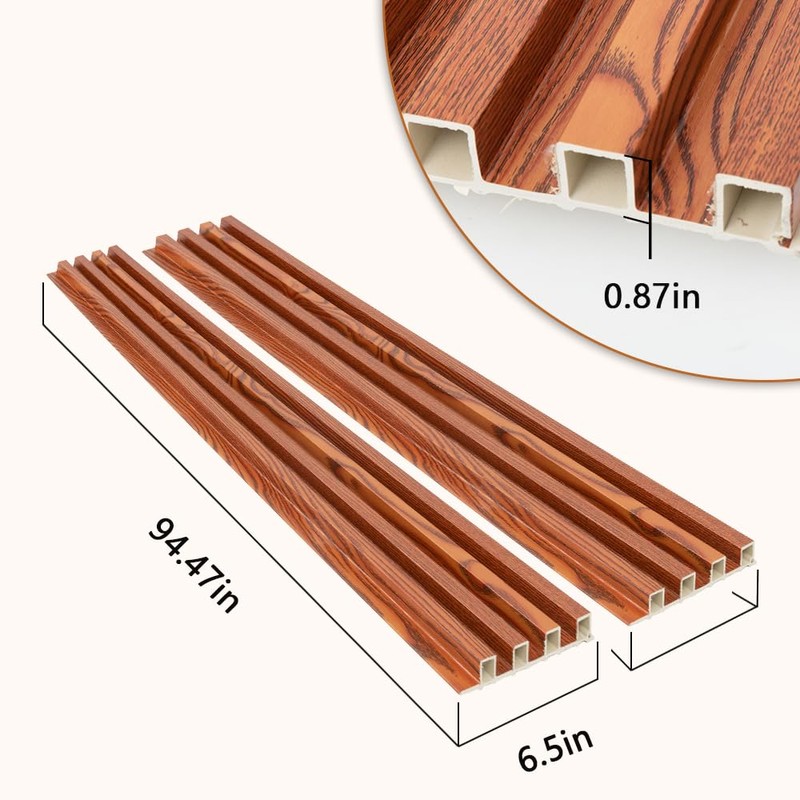 Eazart 3D Slat Wall Panels, WPC Wood Strip Texture Panels