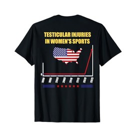 Testicular Injuries in Women's Sports Quirky Funny (ON BACK) T-Shirt