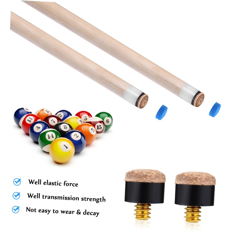 CORHAD Leather Pool Tips 40 Pcs Billiard Tips for Pool