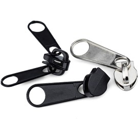 XIANHU 85 Pieces Zipper Repair Kit Zipper Slider Replacement Zip Fixer Part with Pliers for Repair Jeans CoatsJacket Zipper, Silver Black Black, Silver