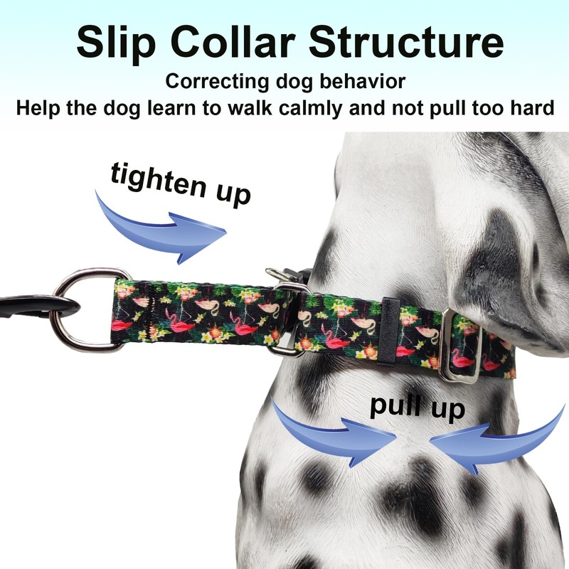 Fidohug Martingale Collar for Dogs Anti Pull Nylon Slip Hawaiian