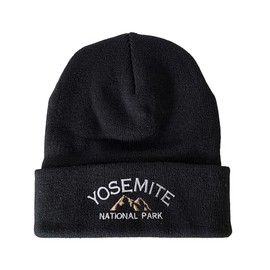 USmania Yosemite National Park Embroidered Beanie Winter Hat (Black)