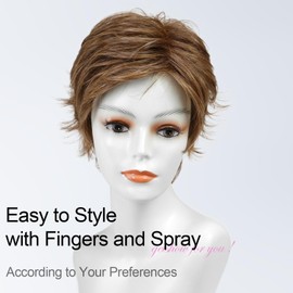 Getshow Mono Top Synthetic Lace Front Wig for Women Short Hair Light Brown