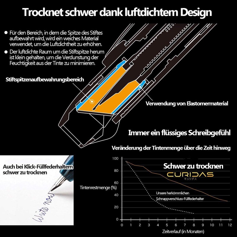 Platinum Curidas PKN7000 Full Nib Pen with Converter Set (#7