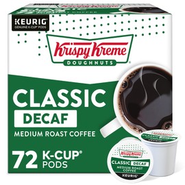 Krispy Kreme Classic Decaf, Single-Serve Keurig K-Cup Pods, Medium Roast Coffee Pods, 72 Count