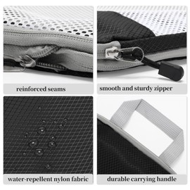 CAPASTEC Travel Compression Packing Bags 3 Pack Lightweight Vacation Travel Essentials Luggage Organizer Travel Bag Black