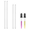4PCS Glass Stir Sticks Lab Glass Stirring Rod 8"X2 10"X2