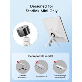 PeakDo Universal Tripod Adapter Compatible with Starlink Mini New & Old Pipe Adapter, Aluminum Alloy Tripod Mount Adapter with 1/4" & 3/8" Threaded for Tripods, Clamps, Brackets
