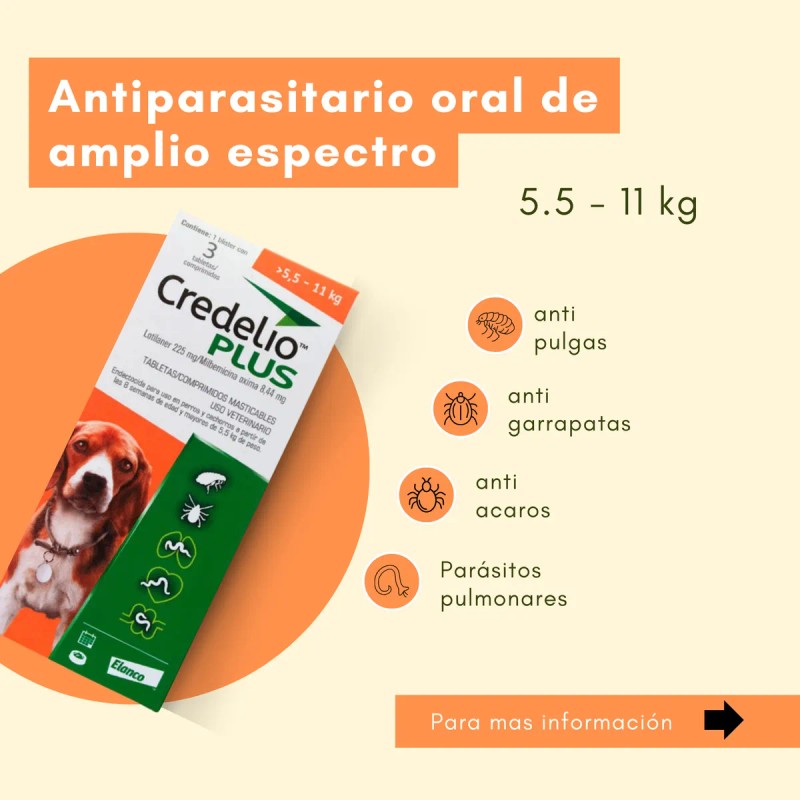 Desparacitante Para Perros 5.5 A 11kg 3 Tabletas Masticable