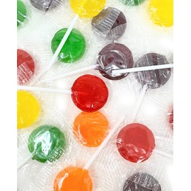 SweetGourmet Assorted Fruit Wrapped Lollipops | Strawberry, Grape, Orange, Lemon, Apple | 1 Pound