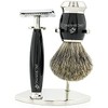 Jag Shaving Double Edge Rea/Super Badger Brush and Stainless Steel Shaving Stand