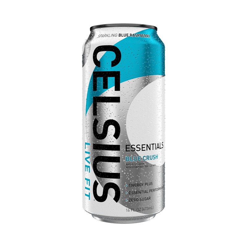 CELSIUS ESSENTIALS™ Sparkling Blue Crush, Sugar Free Performance Energy Drink,